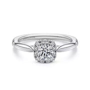 Kailani - 14K White-Rose Gold Round Halo Complete Diamond Engagement Ring
