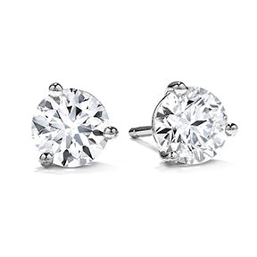 Three-Prong Stud Earrings .50ctw in 18K White Gold