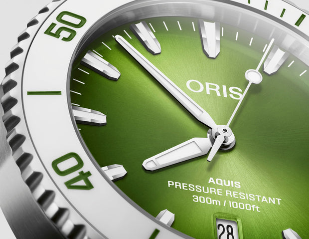 Oris Aquis Date Taste of Summer Watermelon Green 41.5mm - 2024 Christmas Catalog Pg. 7