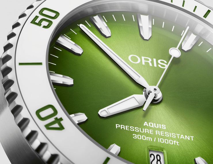 Oris Aquis Date Taste of Summer Watermelon Green 41.5mm - 2024 Christmas Catalog Pg. 7