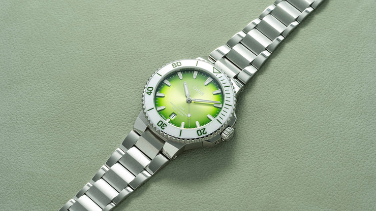 Oris Aquis Date Taste of Summer Watermelon Green 41.5mm - 2024 Christmas Catalog Pg. 7