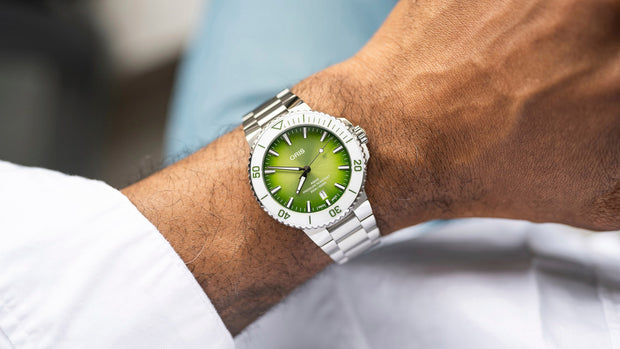 Oris Aquis Date Taste of Summer Watermelon Green 41.5mm - 2024 Christmas Catalog Pg. 7