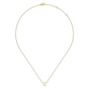14K Yellow Gold C Initial Necklace