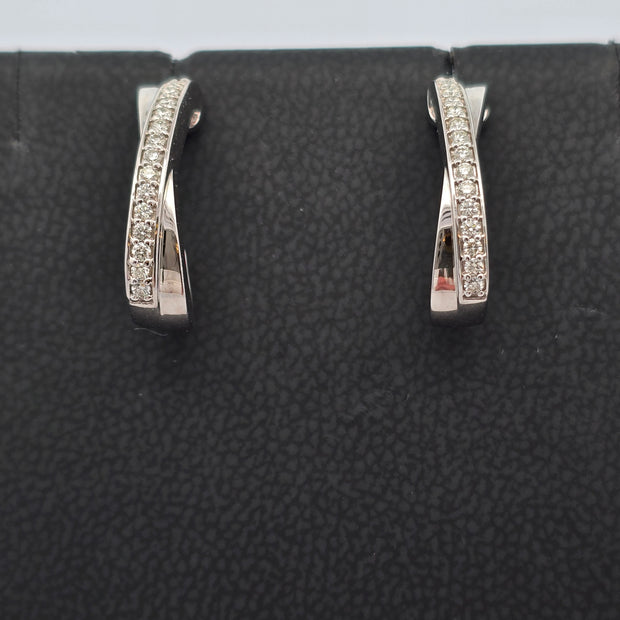 1/3ctw GLOW "J" Hoop Diamond Earrings