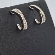 1/3ctw GLOW "J" Hoop Diamond Earrings