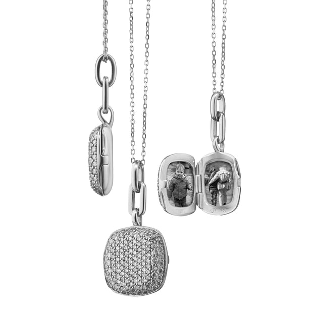 Monica Rich Kosann Slim "Rae" Sterling Silver Locket Necklace - 2024 Christmas Catalog Pg. 16