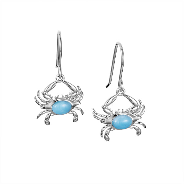 Larimar Crab Hook Earrings