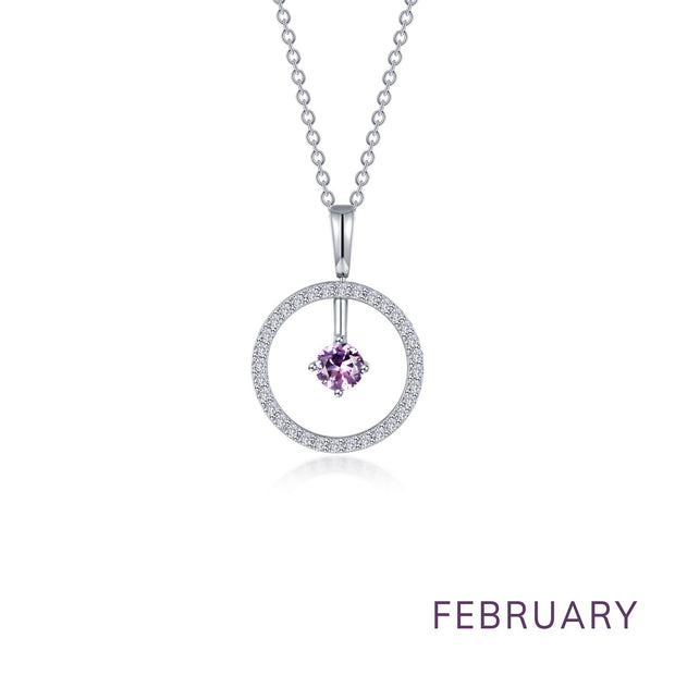 February Birthstone Reversible Open Circle Necklace