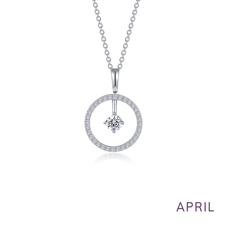 April Birthstone Reversible Open Circle Necklace