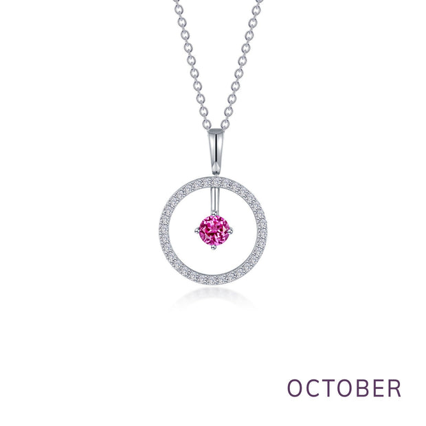 October Birthstone Reversible Open Circle Necklace