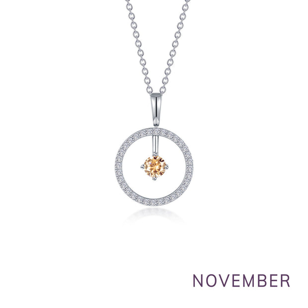 November Birthstone Reversible Open Circle Necklace