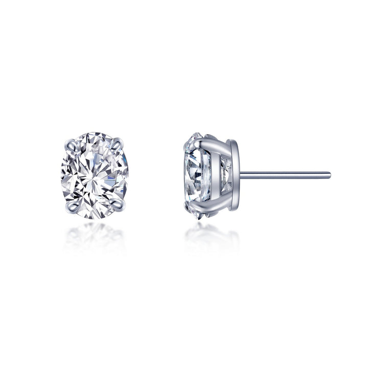 4 CTW Oval Solitaire Stud Earrings