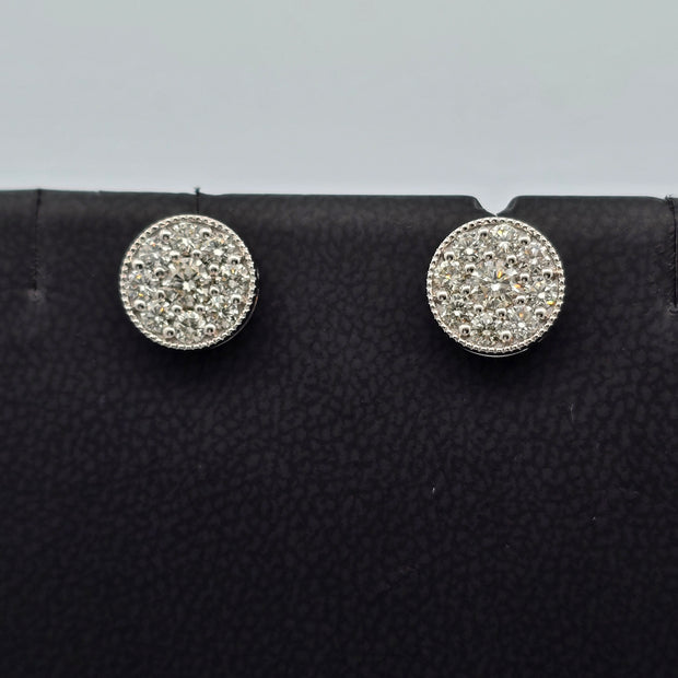 1 1/3ctw GLOW diamond cluster stud earrings
