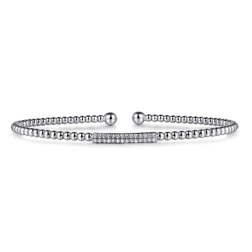 14K White Gold Bujukan Bead Bangle with Diamonds - 2024 Christmas Catalog Pg. 3