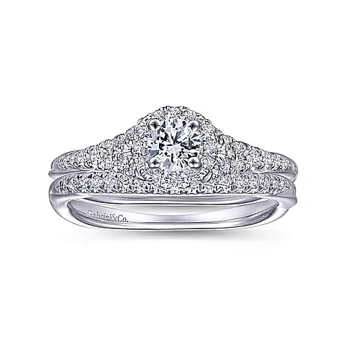 Sonoma - 14K White Gold Round Halo Complete Diamond Engagement Ring