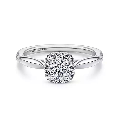 Kailani - 14K White-Rose Gold Round Halo Complete Diamond Engagement Ring