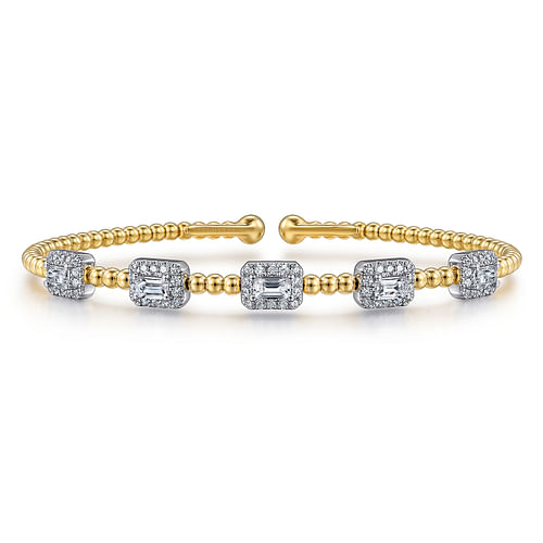 14K White-Yellow Gold Bujukan Diamond Bangle -  2024 Christmas Catalog Pg. 3