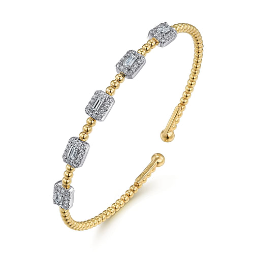 14K White-Yellow Gold Bujukan Diamond Bangle -  2024 Christmas Catalog Pg. 3