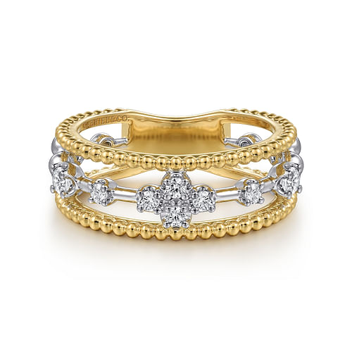 14K White and Yellow Gold Bujukan Diamond Easy Stackable Ladies Ring - 2024 Christmas Catalog Pg. 3