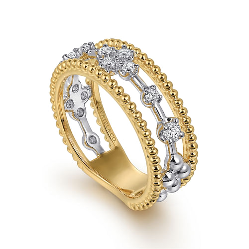 14K White and Yellow Gold Bujukan Diamond Easy Stackable Ladies Ring - 2024 Christmas Catalog Pg. 3