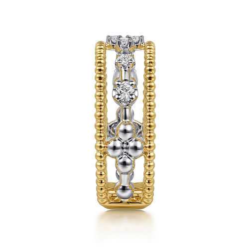 14K White and Yellow Gold Bujukan Diamond Easy Stackable Ladies Ring - 2024 Christmas Catalog Pg. 3