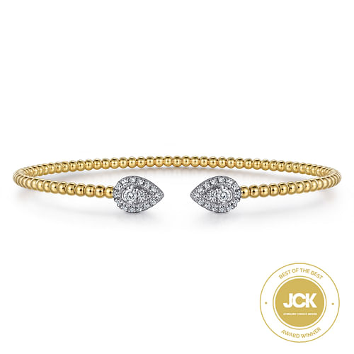 14K White and Yellow Gold Diamond Pear Shape Bujukan Bangle - 2024 Christmas Catalog Pg. 3