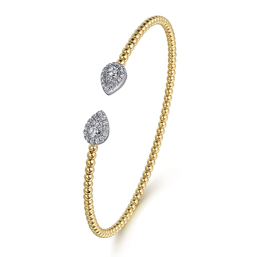 14K White and Yellow Gold Diamond Pear Shape Bujukan Bangle - 2024 Christmas Catalog Pg. 3