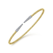 14K Yellow Gold Bujukan Diamond Spikes Split Bangle