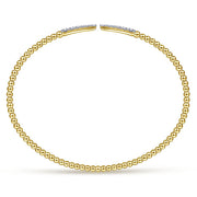 14K Yellow Gold Bujukan Diamond Spikes Split Bangle