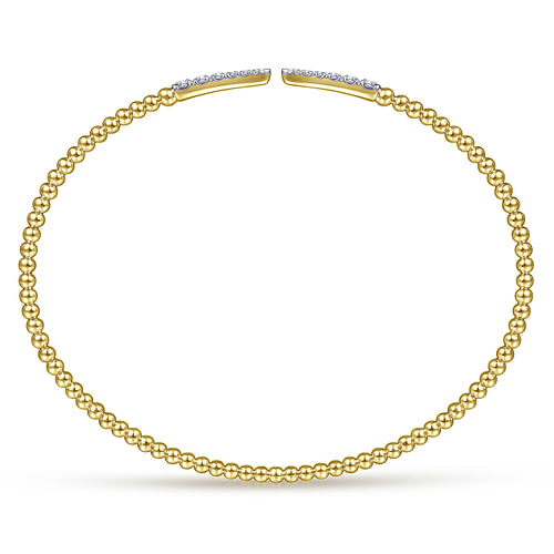 14K Yellow Gold Bujukan Diamond Spikes Split Bangle