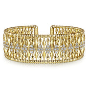 14K Yellow Gold Diamond and Bujukan Beads Cuff Bangle Bracelet - 2024 Christmas Catalog Pg. 3