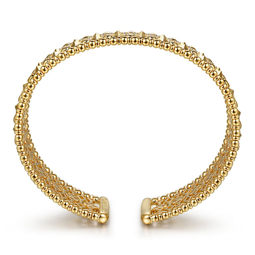 14K Yellow Gold Diamond and Bujukan Beads Cuff Bangle Bracelet - 2024 Christmas Catalog Pg. 3