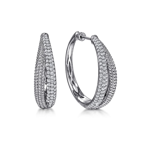 925 Sterling Silver Bujukan White Sapphire 30mm Intricate Hoop Earrings - 2024 Christmas Catalog Pg. 5