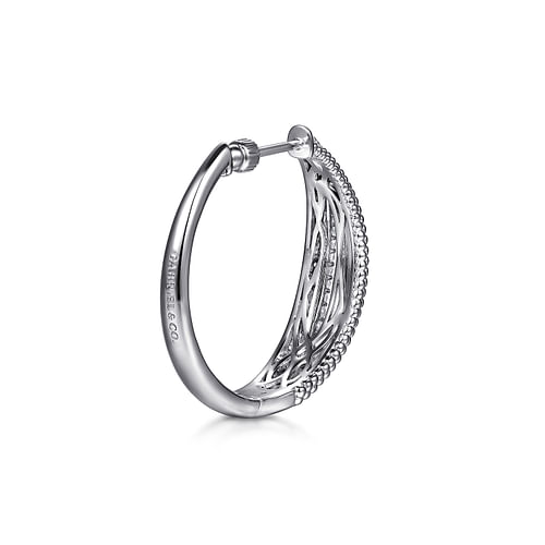 925 Sterling Silver Bujukan White Sapphire 30mm Intricate Hoop Earrings - 2024 Christmas Catalog Pg. 5