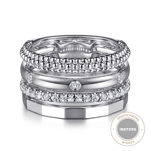 925 Sterling Silver Bujukan White Sapphire Easy Stackable Ring - 2024 Christmas Catalog Pg. 5