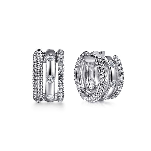 925 Sterling Silver Bujukan and White Sapphire Huggie Earrings - 2024 Christmas Catalog Pg. 5