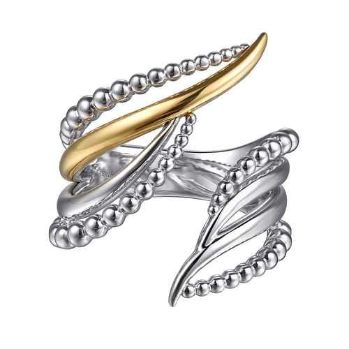 925 Sterling Silver and 14K Yellow Gold Bujukan Multiple Row Bypass Ring - 2024 Christmas Catalog Pg. 4