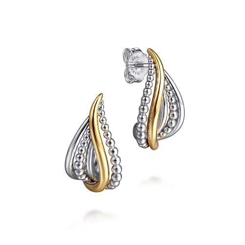 925 Sterling Silver and 14K Yellow Gold Bujukan Multiple Row J Hoop Earrings - 2024 Christmas Catalog Pg. 4