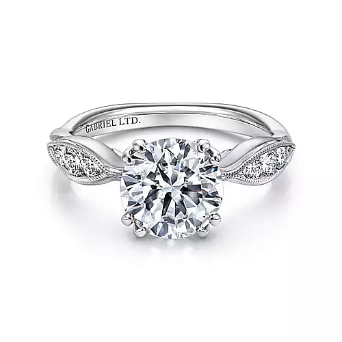 Rosa - Platinum Round Diamond Engagement Ring