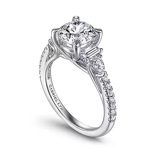 Marzia - Platinum Round Five Stone Diamond Engagement Ring