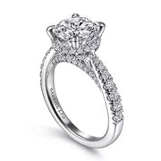 Yelena - Vintage Inspired Platinum Round Diamond Engagement Ring