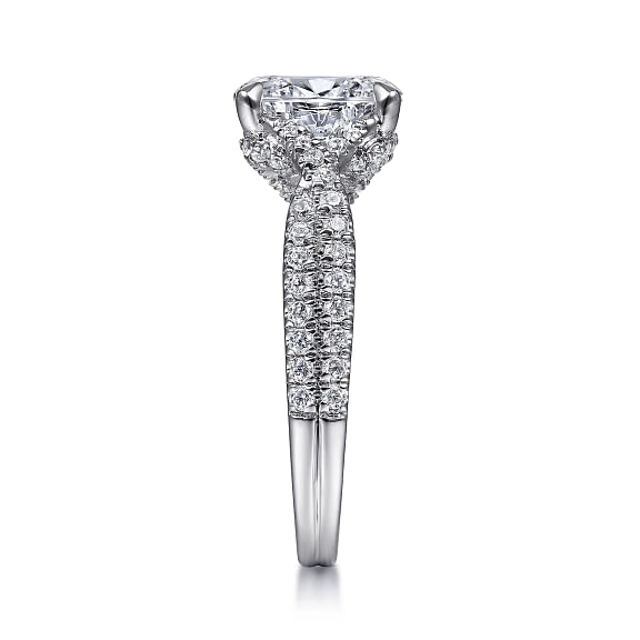 Mathilde - Platinum Twisted Oval Diamond Engagement Ring