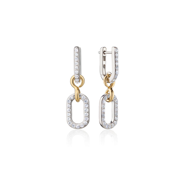 Monica Rich Kosann Two-Tone Infinity Pave Sapphire Drop Earrings - 2024 Christmas Catalog Pg. 16