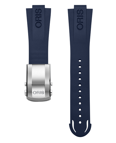 Navy Blue Oris Aquis Rubber Strap with Clasp Garrick Jewelers PA