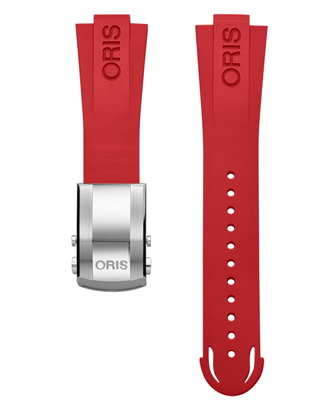 Oris Red Rubber Strap with clasp