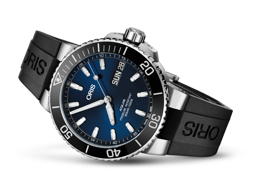 Oris Aquis Big Day Date Blue Dial โ Garrick Jewelers PA