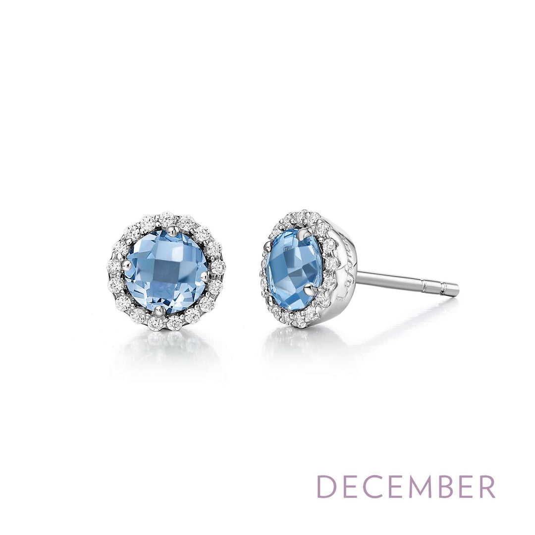 Genuine Blue Topaz Stud Earrings, Sterling Silver Blue Topaz Earrings, December Birthstone Earrings, Christmas Gift buy Idea for Her