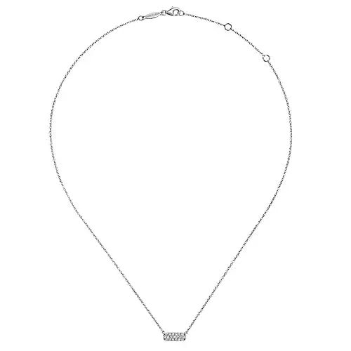 Page 4 - 14K White Gold Pavé Diamond Bar Necklace