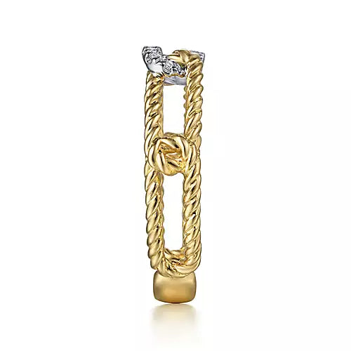 Page 4 - 14K Yellow Gold Hampton Link Ring with Diamond Station