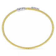 Page 4 - 14K Yellow Gold Bujukan Bead Bypass Bangle with Graduating Diamond Caps